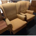 PAIR OF RETRO PARKER KNOLL WING ARMCHAIRS A/F