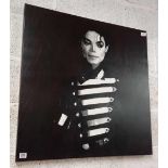 CANVAS PRT OF MICHAEL JACKSON SIGNED 30'' X 30''