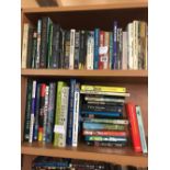 2 PART SHELF OF SOFT BACK & HARDBACK BOOKS