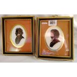 SET OF 5 PENCIL SIGNED SILHOUETTES OF THE GREAT COMPOSERS