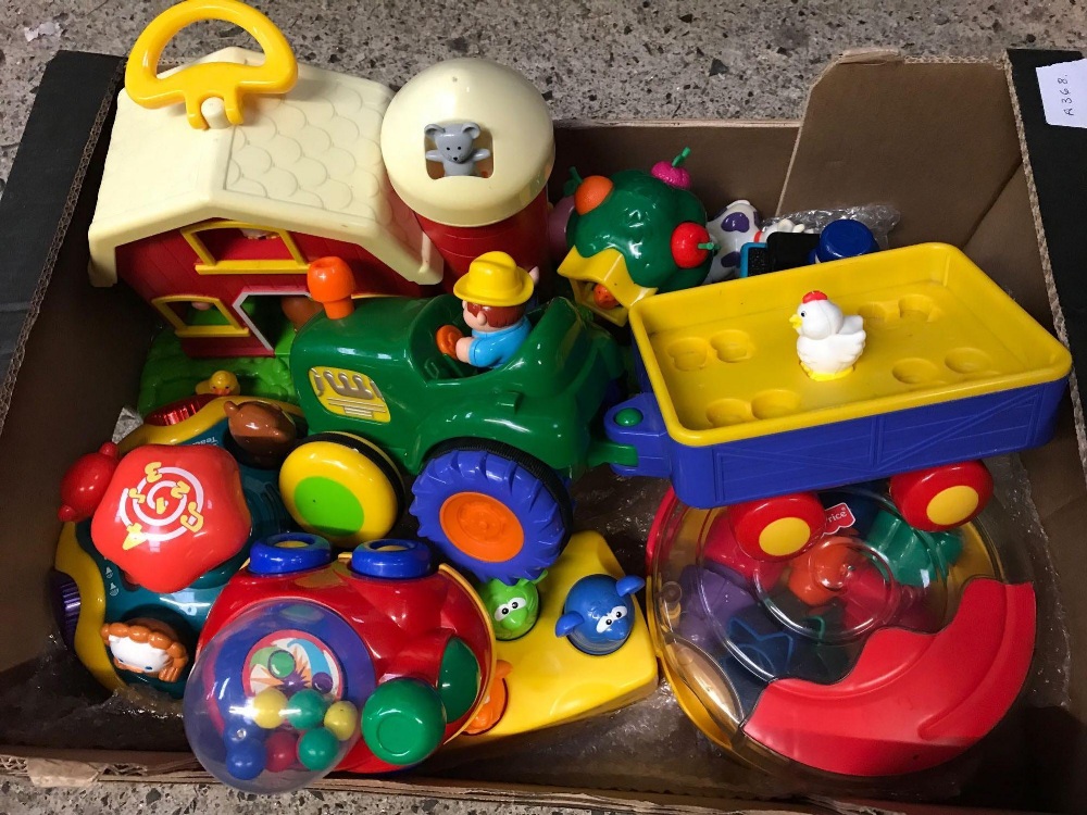 CARTON OF FISHER PRICE CHILDREN'S TOYS