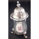 A SILVER PEPPER CASTER - B'HAM 1911 BY MAPPIN & WEBB
