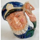 MINIATURE ROYAL DOULTON CHARACTER JUG ''OLD SALT'' D6554 4.5'' - EXCELLENT CONDITION