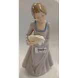 LLADRO FIGURE OF LADY HOLDING A RABBIT 1 3/4'' HIGH UNDAMAGED