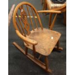 CHILD'S WOODEN ROCKING CHAIR POSSIBLY ERCOL