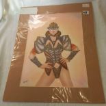 PENCIL AND AIRBRUSH PICTURE ENTITLED GLADIATOR BY IAN MCFADZEAN, SIGNED & DATED TOGETHER WITH 4