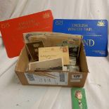 CARTON WITH COVERS, PHOTOGRAPHS OF VINTAGE PLANES & OTHER TREEN ITEMS