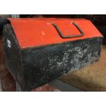 PAINTED METAL TOOL BOX, STAMPED BDS