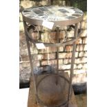 METAL PLANT STAND WITH TILED TOP 24.5'' HIGH