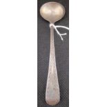 A GEORGE III SILVER BRIGHT CUT SALT SPOON 1814