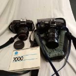 2 CAMERAS, MINOLTA 5000 & MINOLTA 7000 & CARRY CASE