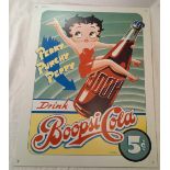 AMERICAN METAL ADVERTISING SIGN BETTY BOOP; BOOPSI COLA