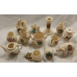 13 PIECES OF PORCELAIN, GOSS, SHELLY, ARCADIAN ETC