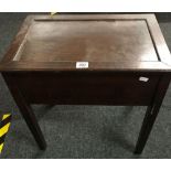 DARK WOOD SEWING BOX ON LEGS