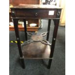 MAHOGANY HALL TABLE WITH DRAWER & SHELF