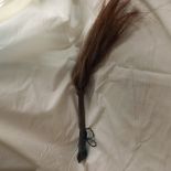 PERIOD HORSE HAIR FLY SWAT WITH A LEATHER BOUND HANDLE