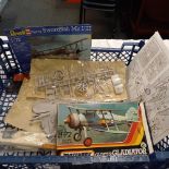 MATCHBOX MODEL KIT, GLOSTER GLADIATOR. 1/72 SCALE REVELL FAIRY SWORDFISH MK1/111, 1/72 SCALE