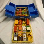 BOX OF MATCHBOX & LESNEY DIECAST CARS & LORRIES - PLAYWORN