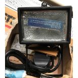 BOXED HALOGEN GARDEN FLOOD LIGHT WITH MOTION CENSOR