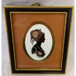 PAIR OF PENCIL SIGNED BLACK AND GILT SILHOUETTES OF NAPOLEON & JOSEPHINE