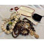 LARGE BAG OF COSTUME JEWELLERY