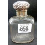 A SILVER MOUNTED SCENT BOTTLE