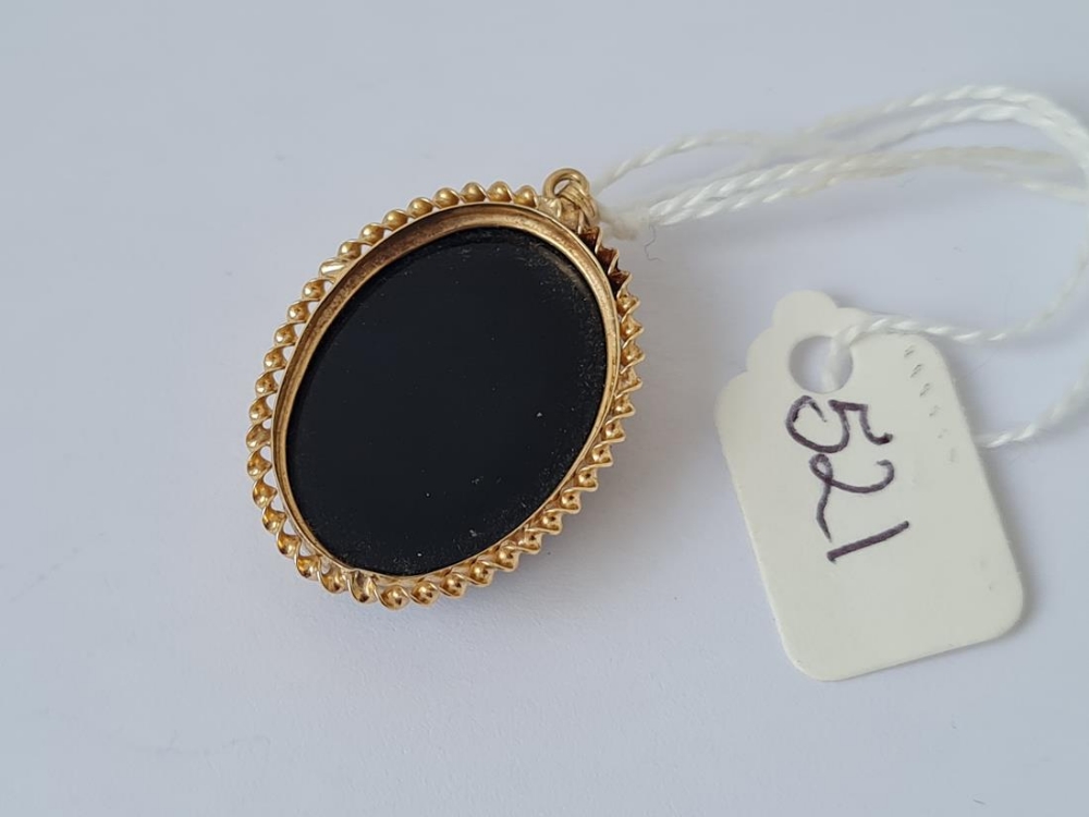 A black onyx 9ct mounted pendant - Image 3 of 3