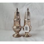 A pair of good quality casters of George III design 5 3/4 inches high London 1936 gold smiths comp