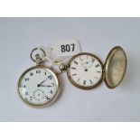 A Silver hunter pocket watch and one other