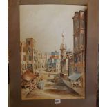 G.ST J SMITH. 1916 a street in Alexandria, 20 by 14 inches, signed dated