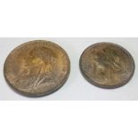 A Penny and Halfpenny 1901 Lustrous