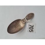 A George III caddy spoon with shell bowl Sheffield 1796 by Nath smith & co