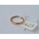 A small plain narrow wedding band 9ct size J 2.2g