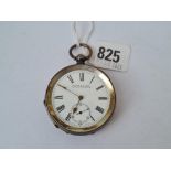 A silver pocket watch V Acme lever