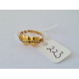 An unusual double heart ring with diamond decoration (stone missing) size L 2.7g