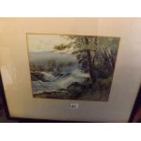 H HUGHES-RICHARDSON. River rapids on the Dart, 9 by 11 inches signed