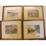 FREDRICK J KNOWELLS. Views in N Wales E.T.C Signed with Initial's, 3 by 4 inches X 4