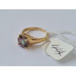 A mystic topaz dress ring in 9ct size N 3.6g inc