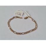 A hallmarked link bracelet in 9ct - 5.1gms