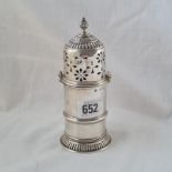 A light house castor with fluted base and cover 6 inches high London 1907 by RC 153 gms