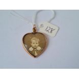 Double glass sided heart shaped 9ct locket