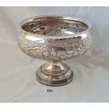 A large Indian punchbowl chased with figures and animals 8 1/2 inches diam 720 gms