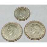 A 1943 Sixpence and Shillings 1943 E 1943 S A UNC