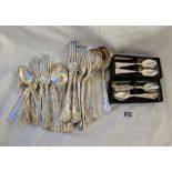 A good condition kings pattern cutlery in sets of six