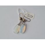 A pair of moonstone earrings