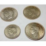 Three Florins 1942,45,48 And a Shilling 1948 AUNC