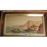 E.D. PERCIVAL. A rockey coast, 6 1/2 by 13 inches, signed