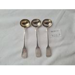 Three early Victorian salt spoons by CB