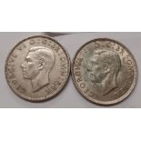 Two Half crowns 1945/6 good grade