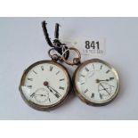 Two silver cased pocket watches